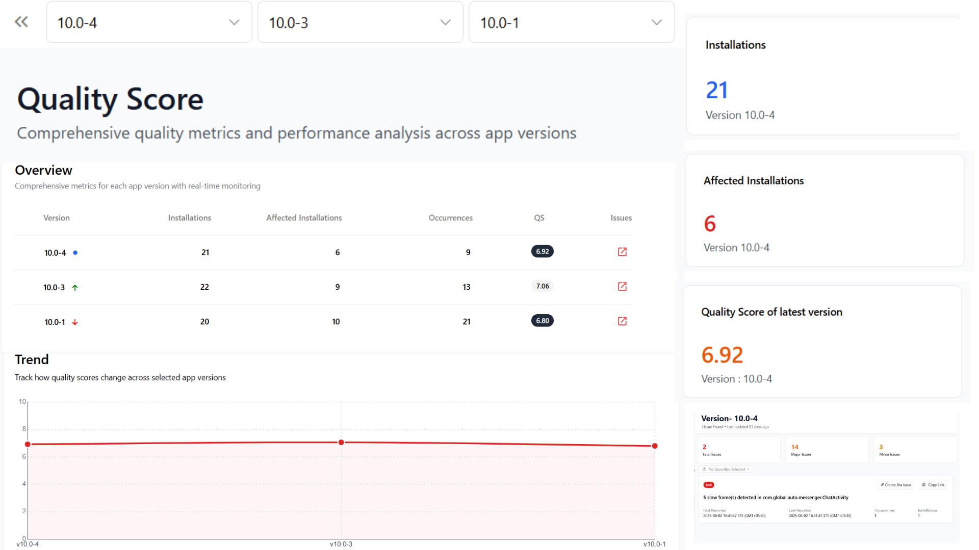 Quality Score Main Screenshot